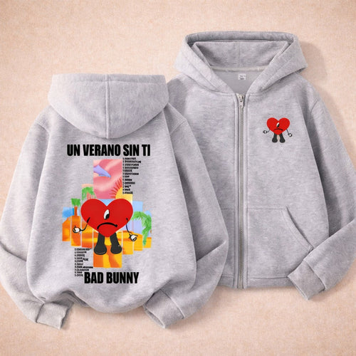 Hoodie Unisex – Street Bunny Graphic Grey